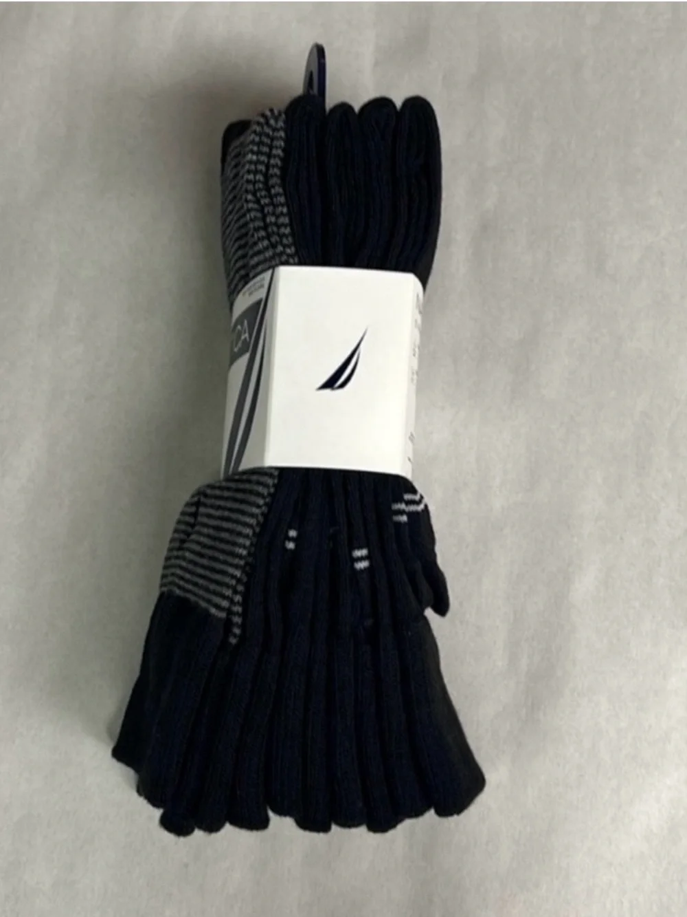 New Nautica Socks Men’s 5 Pair Black Crew Sock Business Casual Dress Active